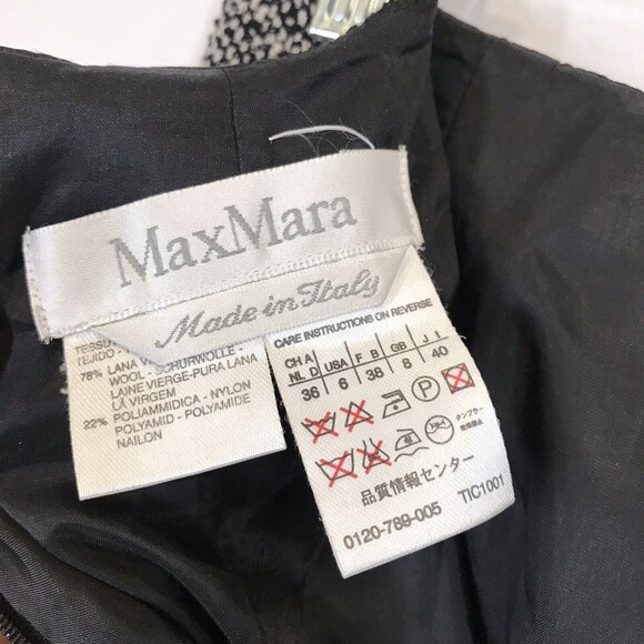 Max Mara Gray Size 6 Tweed Wool Blend Pencil Skirt Made it Italy Dark Academia - Picture 6 of 9